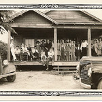 family gathered on porch